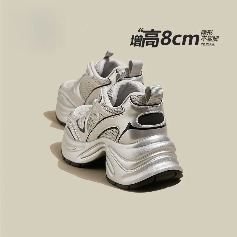 Printemps automne nouvelle haute qualité luxe femmes baskets 8CM hauteur augmentant loisirs de plein air chaussures de course Zapatos para hombres