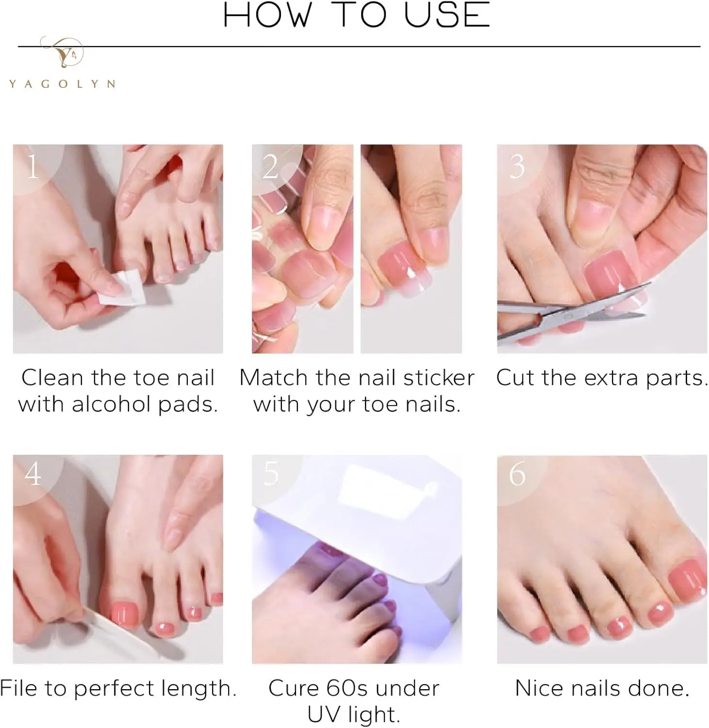 26 punte adesivo per unghie in gel per dita dura con lampada UV adesivi in gel polimerizzante copertura completa impermeabile involucri polacchi impermeabili strisce per piedi