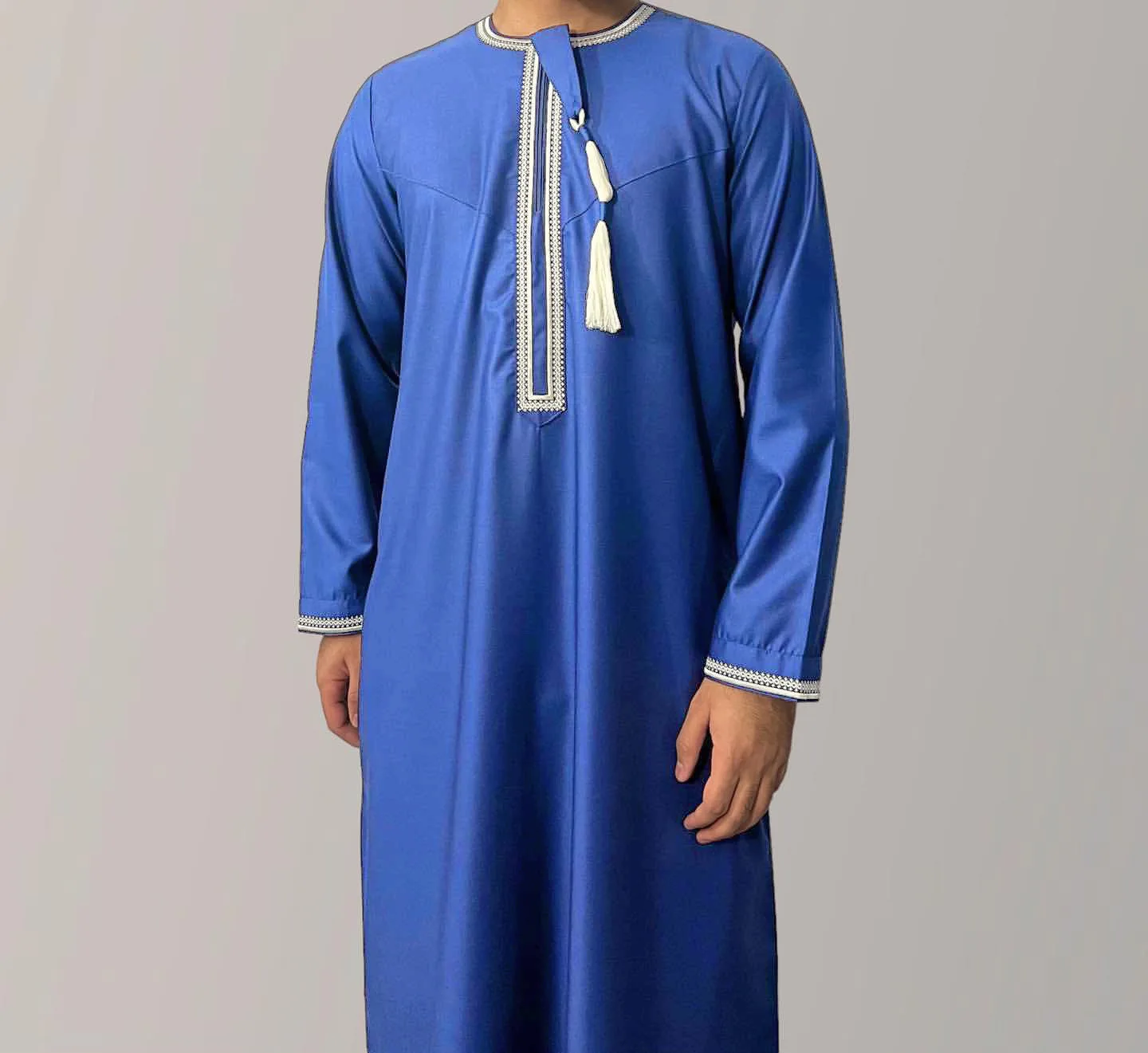 Jubah Pria Panjang Putih Katun, Baju Muslim Unisex, Pakaian Islami untuk Pria dan Wanita, Jubah Gaya Arab untuk Semua Musim