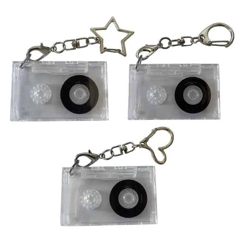 Peripheral Commemorate Key Holder DIY Backpack Pendant Mini Blank With Magnetic Tape Clear Storage Box Keychain