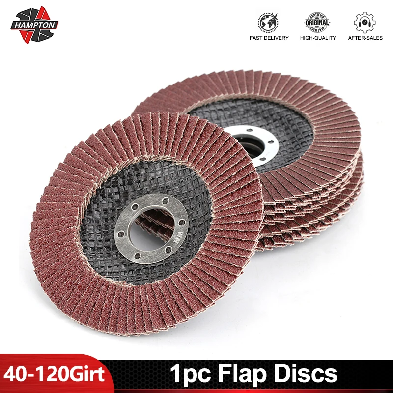 1pc Flap Discs 115/125mm T27 Zirconia Grinding Wheels 40/60/80/120 Grit Angle Grinder Sanding Discs For Metal Polishing