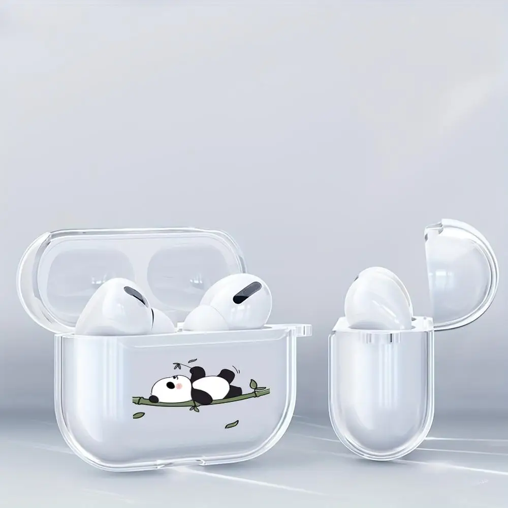 Cute Panda Clear Soft TPU Earphone Case For Airpods Pro 3 Pro2 Pro Shockproof For Airpods 4 3 2 Charging Case Cover