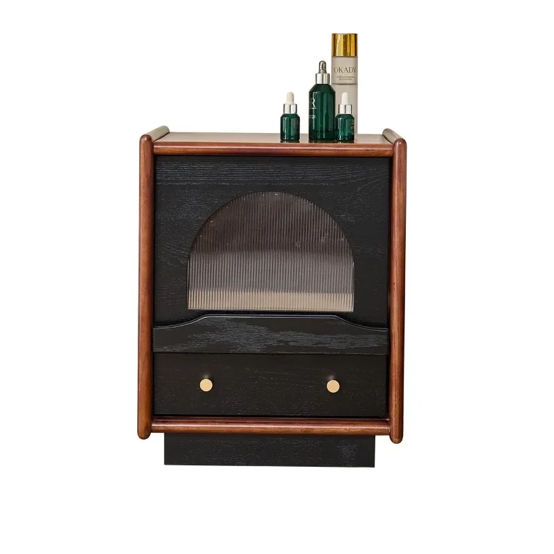 Table de chevet en bois massif de frêne de style rétro français, table de chevet de rangement américaine pour chambre à coucher, petite maison