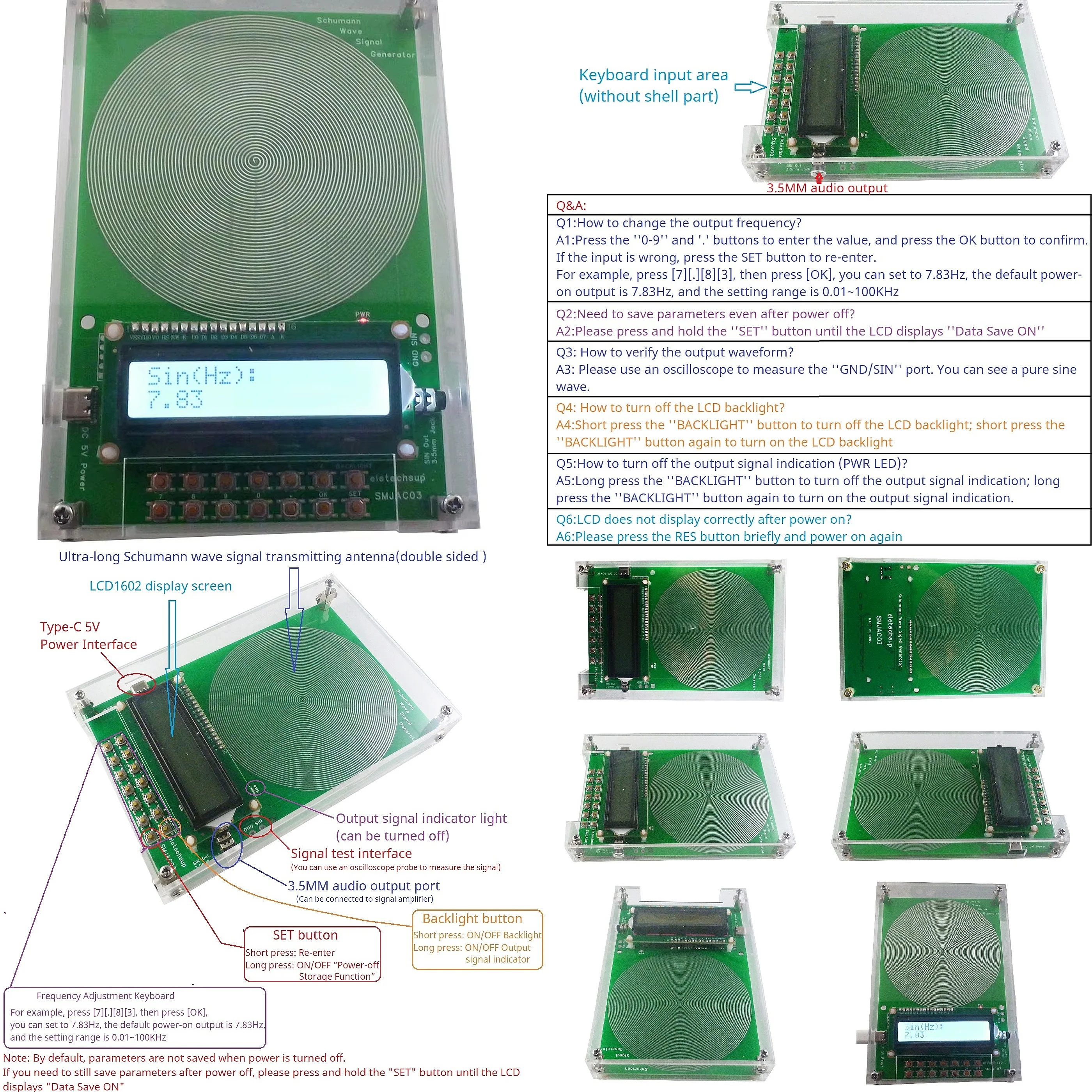 smjac03-シューマン共振正弦波発生器-783hz-001hz-100khz-アクリルシェル-35mm-オーディオ出力