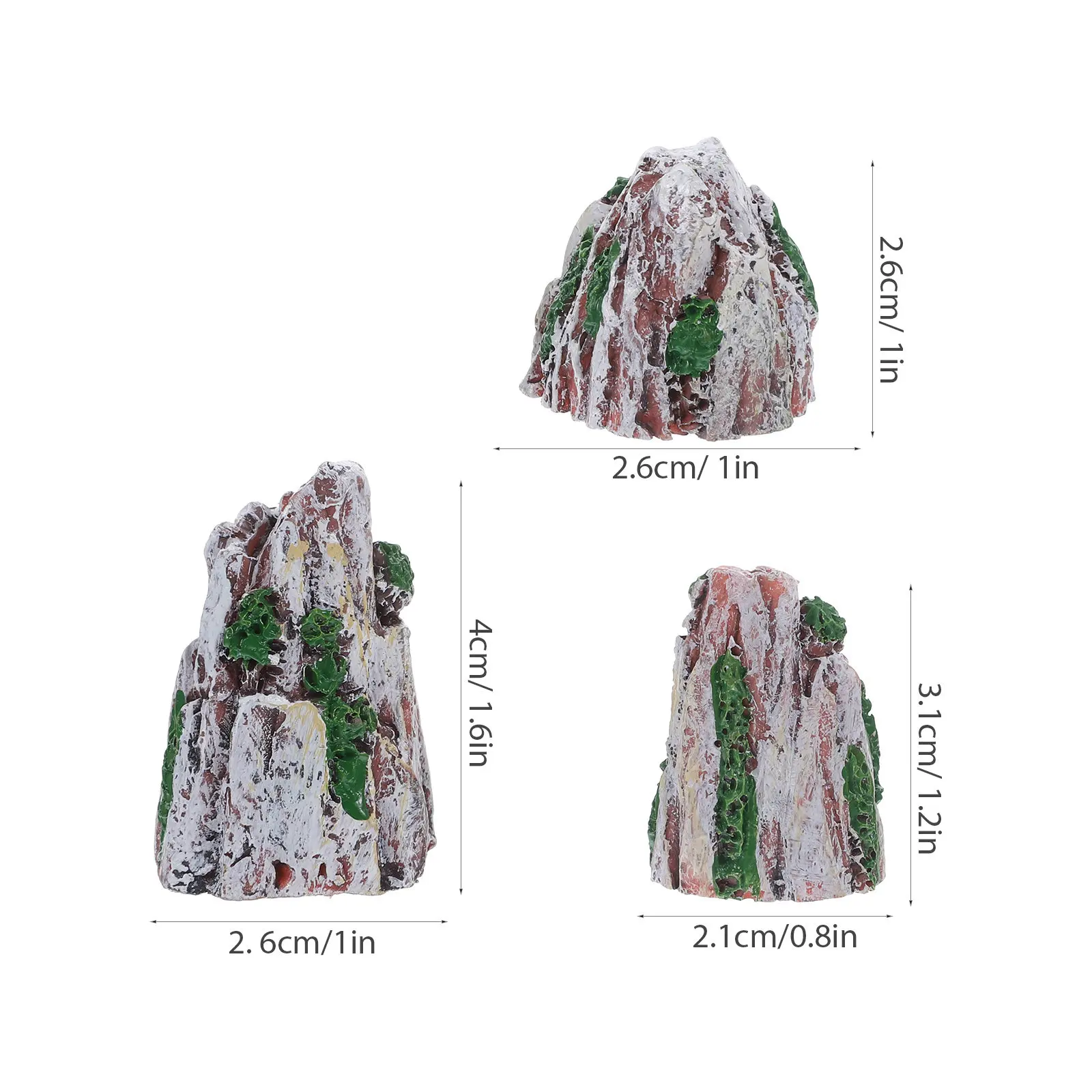 12pcs Mini Resin Rockery Decor for Zen Garden, Bonsai Simulation Ornament Indoor Outdoor Fish Tank Landscape