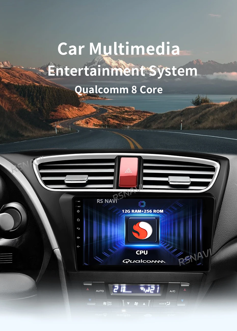Android 16 Carplay Auto Für Honda Civic Hatchback 2012 2013 2014 2015 2016 2017 Multimedia Auto-Radio-Player WLAN+4G DSP Stereo – Detail 2