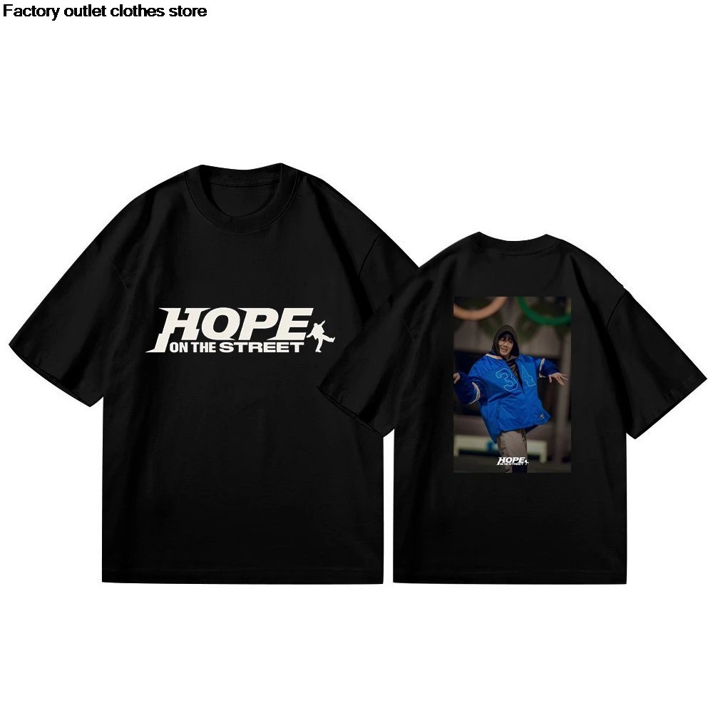 Hope on the street T shirt Fashion 100% Cotton Kpop T-shirt