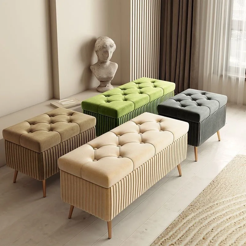 shoe changing stool shoe cabinet clothing store household bedside storage sofa stool rectangular rest shoe store strip storage