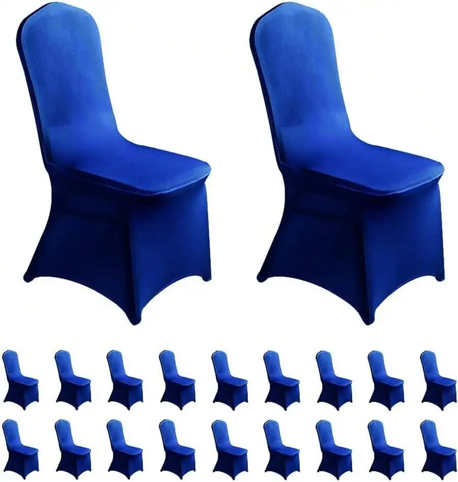10pcs Spandex Chair Covers Stretch Slipcovers Wedding Party, Dining Banquet Chair Decorations - Black