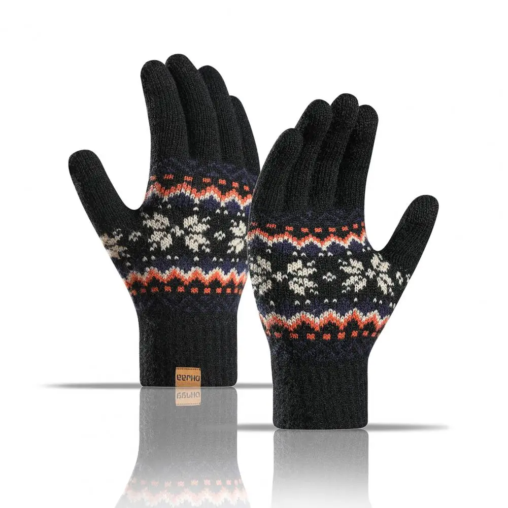 Conjunto de polaina elástica para el cuello, gorro de invierno, bufanda, guantes con decoración de bola de felpa, gorro cálido de punto Unisex, guantes para clima