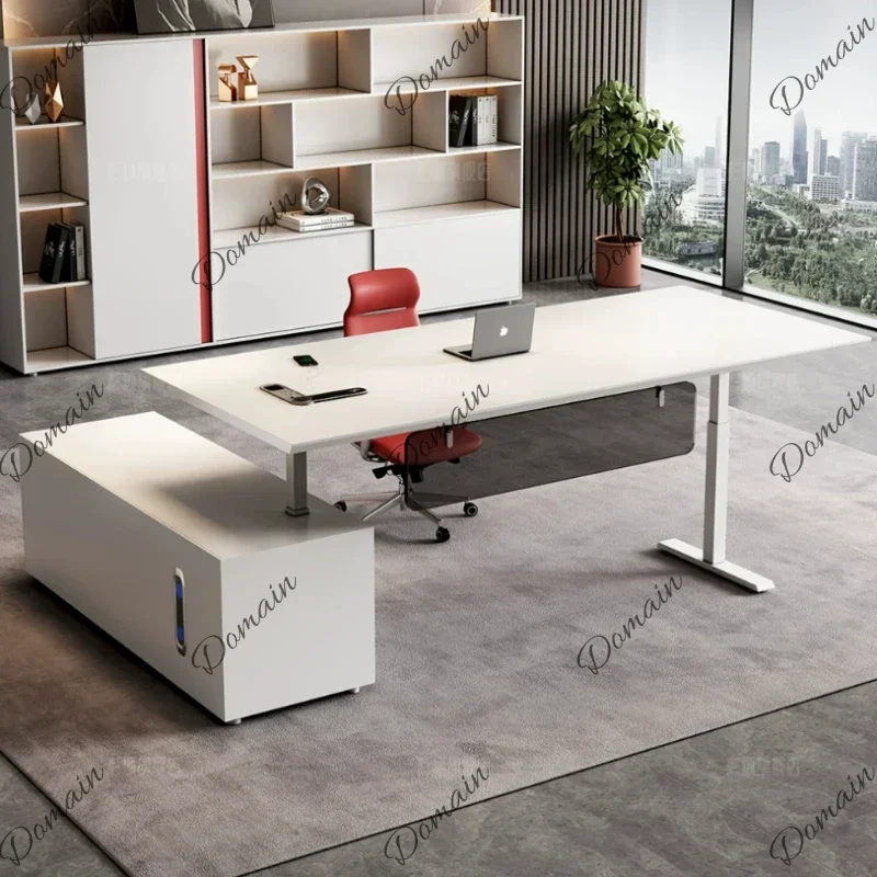 M Smart Electric Standing Desk Height Adjustable Executive Office Desk With Memory Presets Modern White Sit-Stand Workstation