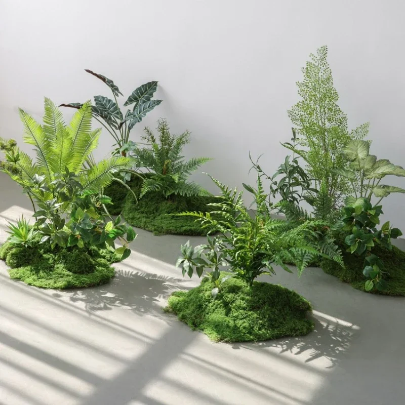 Simulated moss green plant landscaping high-end light luxury micro-landscape indoor fake plant floor bionic decoration bonsai