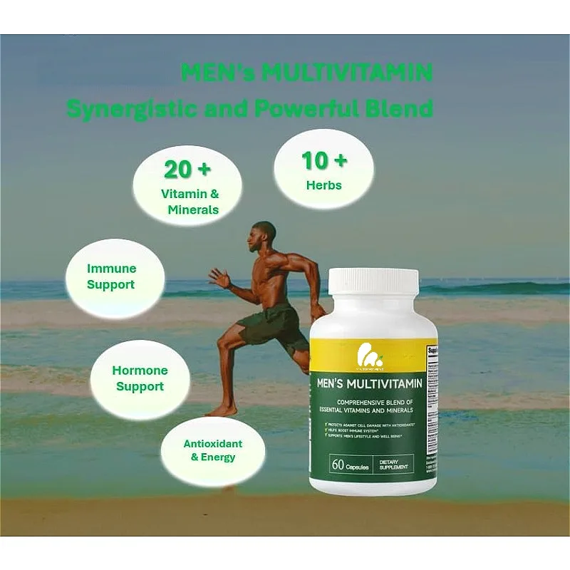 

Men's multivitamins, a comprehensive mixture of essential vitamins and minerals, 60 capsules