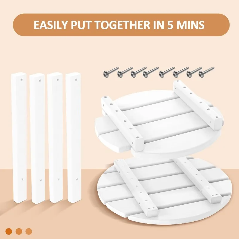 طاولة جانبية مستديرة من طبقتين، طاولة نهاية خارجية للفناء/جانب السباحة، طاولة مميزة مقاومة للطقس للحديقة والشرفة