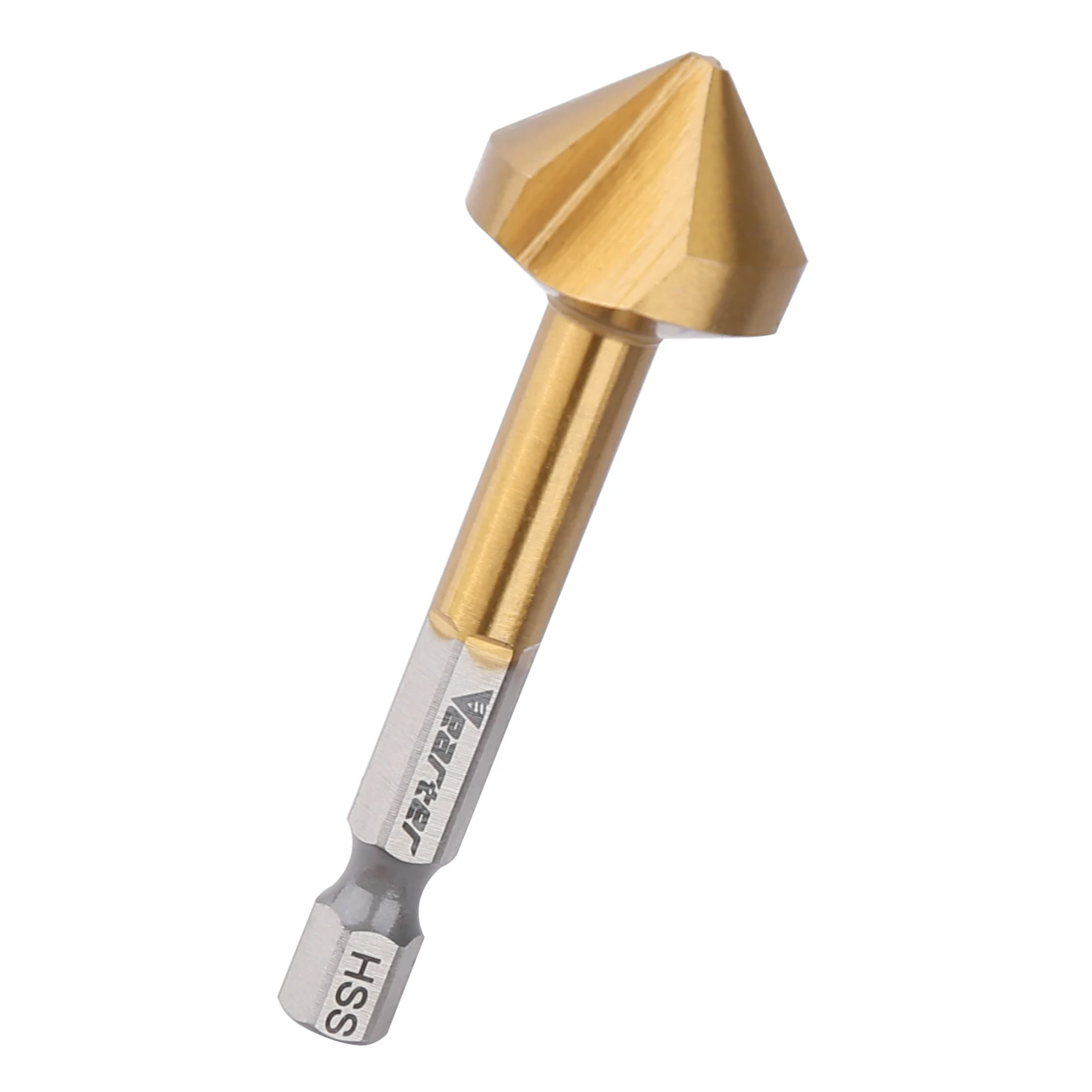 

Vearter 20mm HSS M2 Titanium Coated Countersink Drill Chamfer bit With 1/4'' Hex Shank For Stainless Steel Plate Iron Deburring