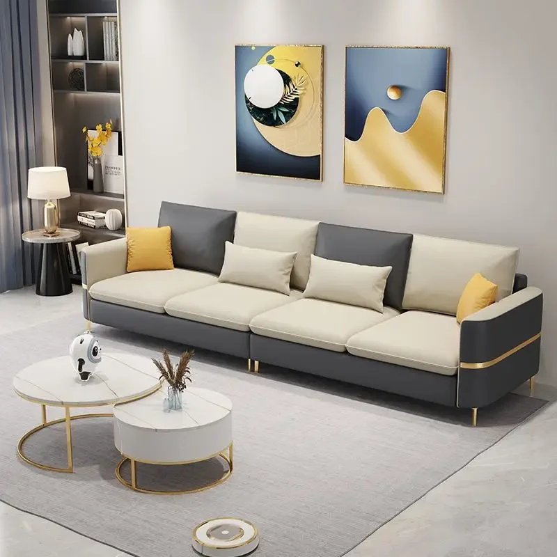 

Household, sofa, modern, light luxury, high-end, leave-in, technology, fabric, straight row, princess, combination