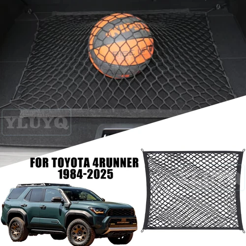 Para Toyota 4Runner 1984-2025 bolsillo de malla para maletero bolsa de almacenamiento fija antideslizante de doble capa accesorios de Interior de coche elásticos de nailon