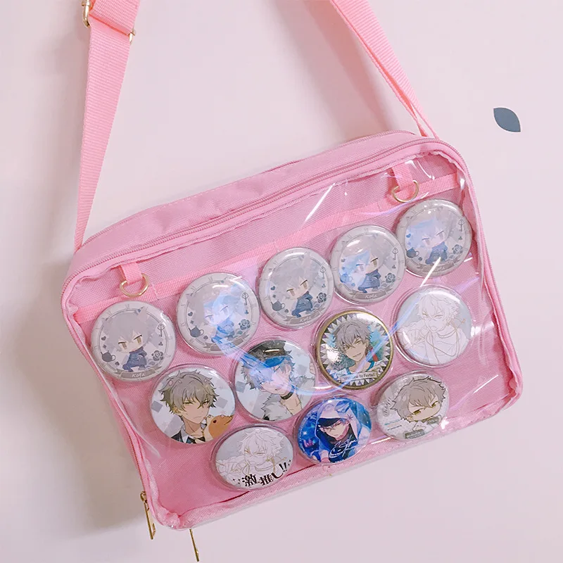 2023 Ins Classic Itabag Women Transparent PVC Pocket Messenger Bag JK Sweet Lolita Shoulder Bag Girls Badge Jelly Wallet