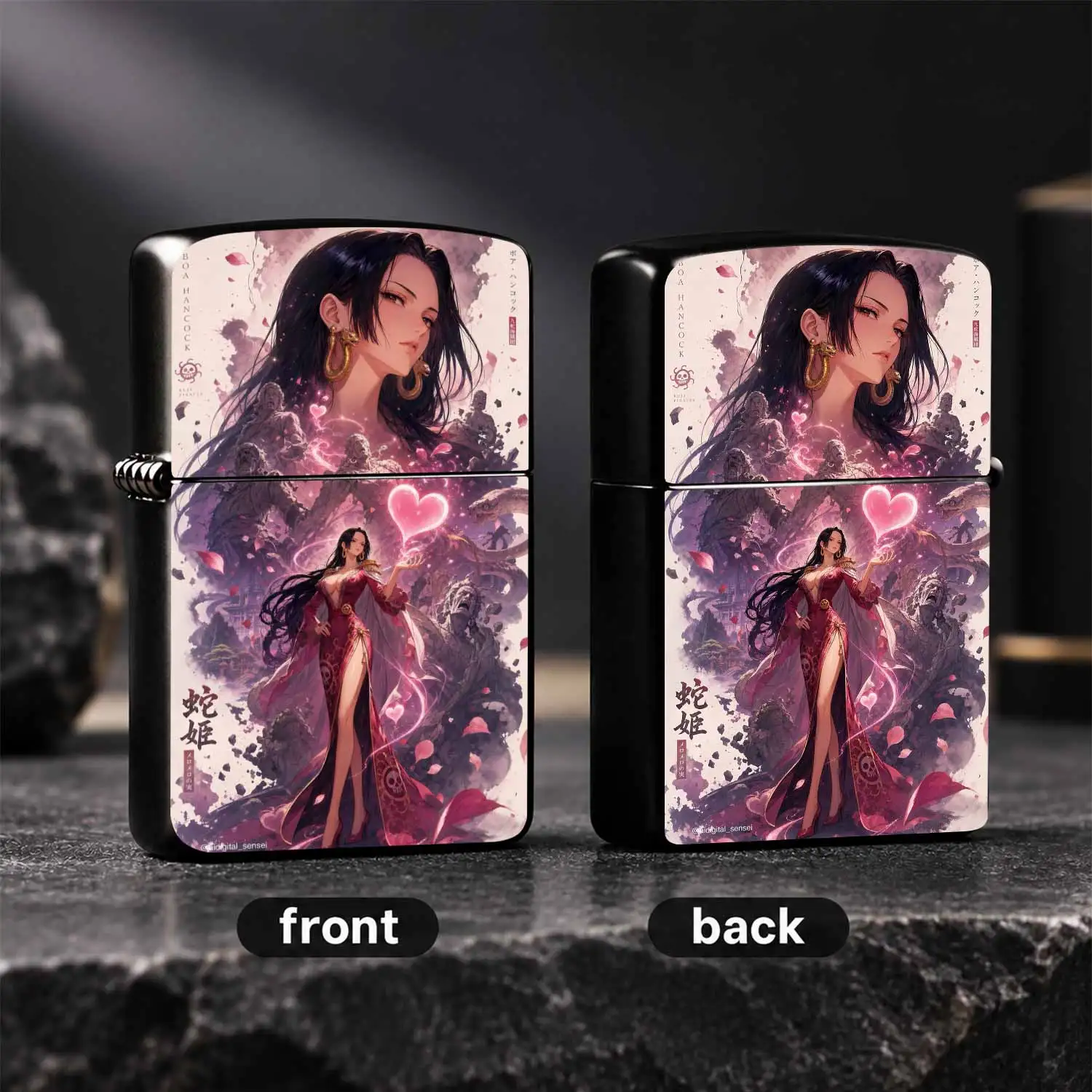 Style Boa Hancock Themed Windproof Lighter, Exquisite Anime Snake PRINCESS Pattern PORTABLE Lighter, Ideal Collectible Artwork Souvenir, Stylish Practical Gift for Style Fans, Boyfriends on Birthday Holiday Daily Use A Fun and Humorous Li