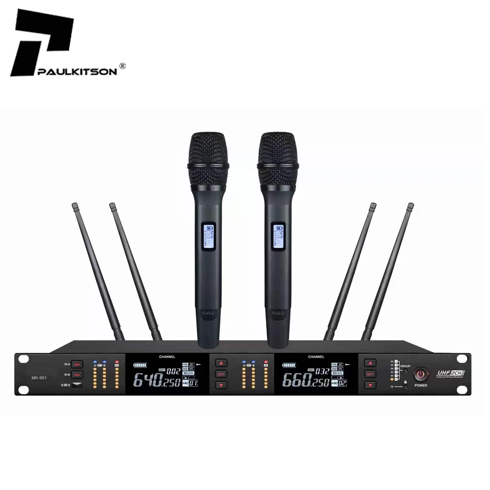 MK951 Professional Uhf Wireless Microphone Metal Handheld Wireless Microphone Professional