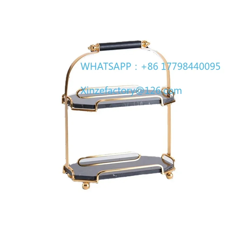 

Настраиваемая роскошная подставка для торта из скандинавского мрамора, 2-слойная полка для демонстрации десерта, элегантный стол для послеобеденного чая с многофункциональным St