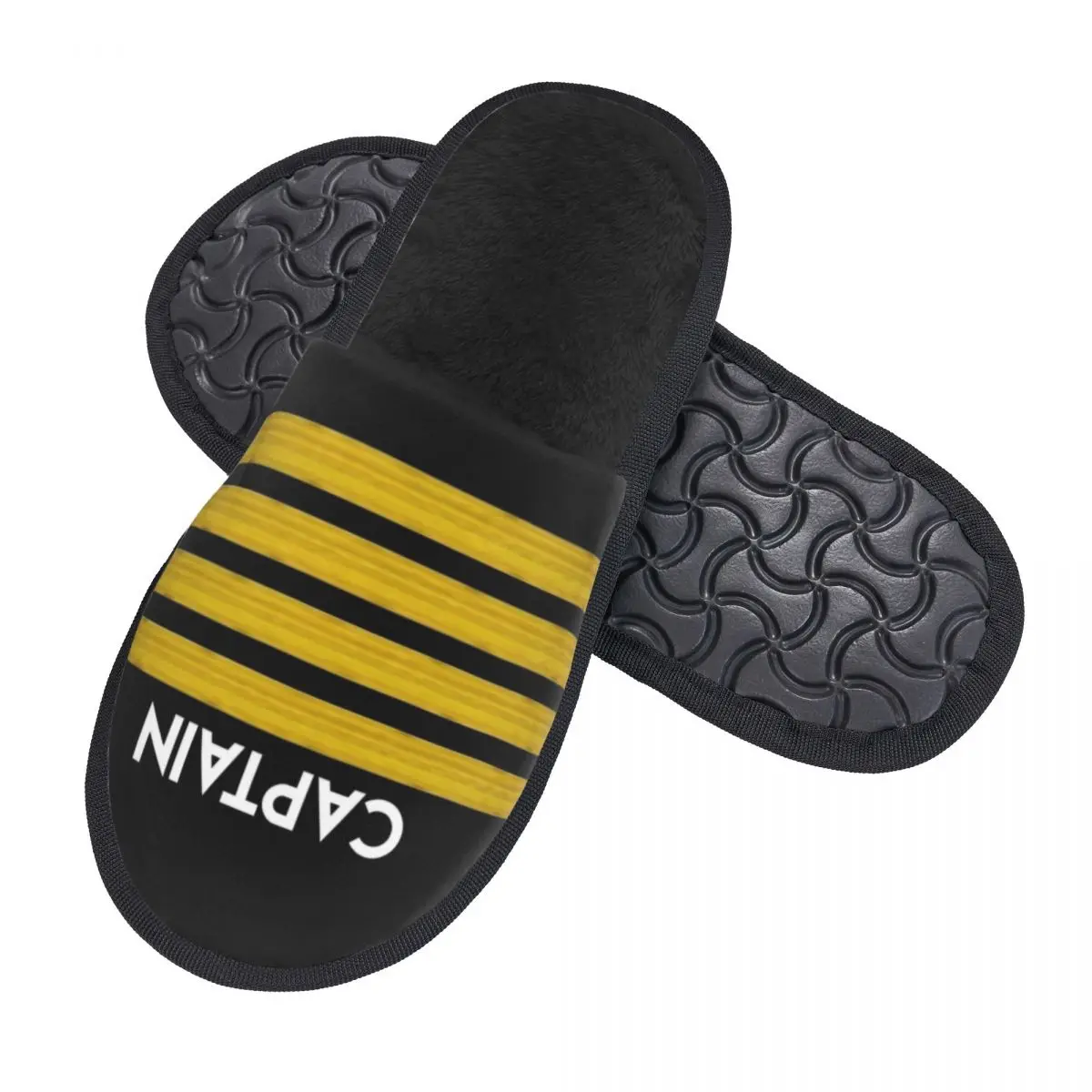 Custom Captain Stripes Epaulettes Memory Foam Slippers Women Cozy Warm Aviation Airplane Pilot House Slippers