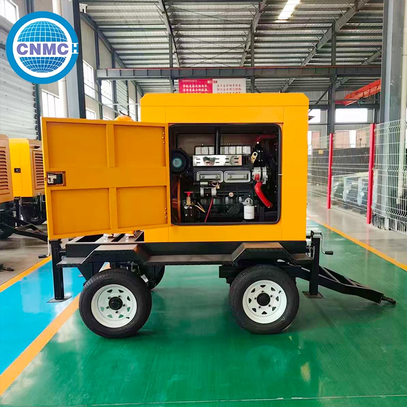 Wheeled Diesel Self Priming Pump Truck 1450RPM Stable Operation for Construction Site Basement Flood Control Drainage