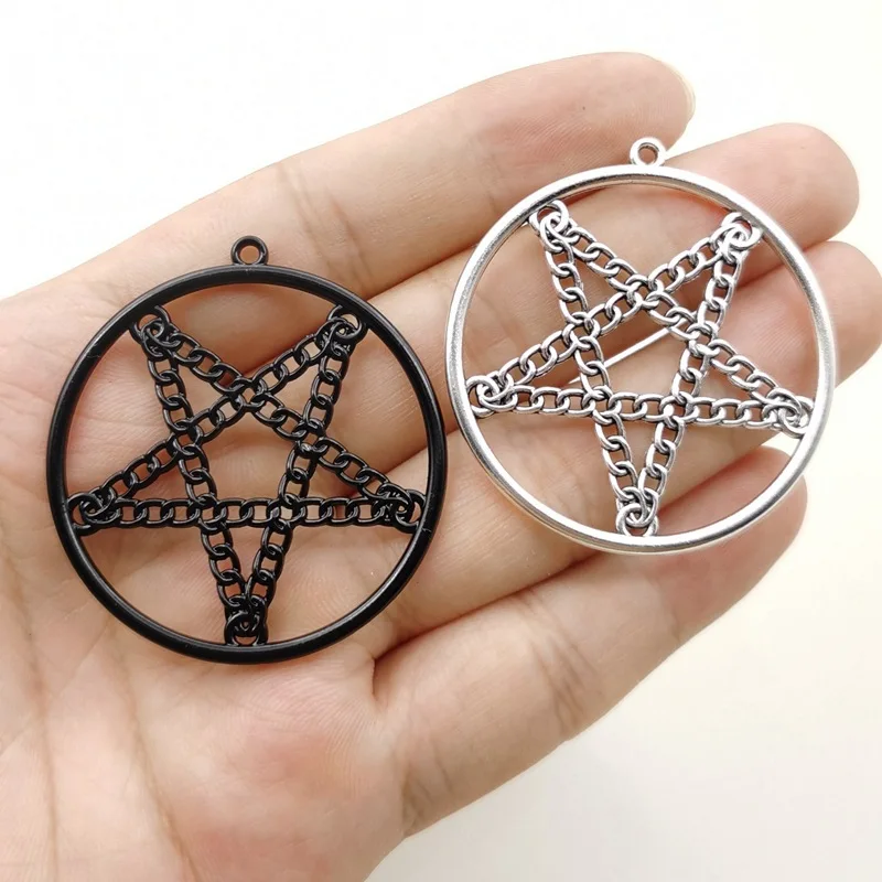 10pcs Zinc Alloy Circular Pentagram Charms Pendants Designer Charms Fit Jewelry Making DIY Jewelry Findings