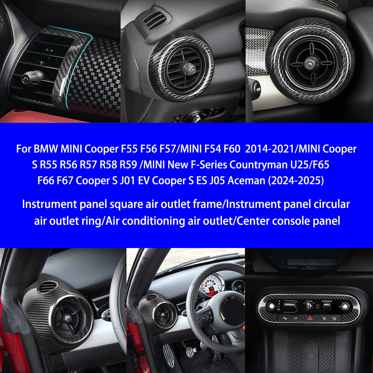 

Для BMW MINI Cooper F54F55F57F60F65F66F67/R55 R56 R57 R58 R59 приборная панель кондиционера розетка рамка внутренняя отделка