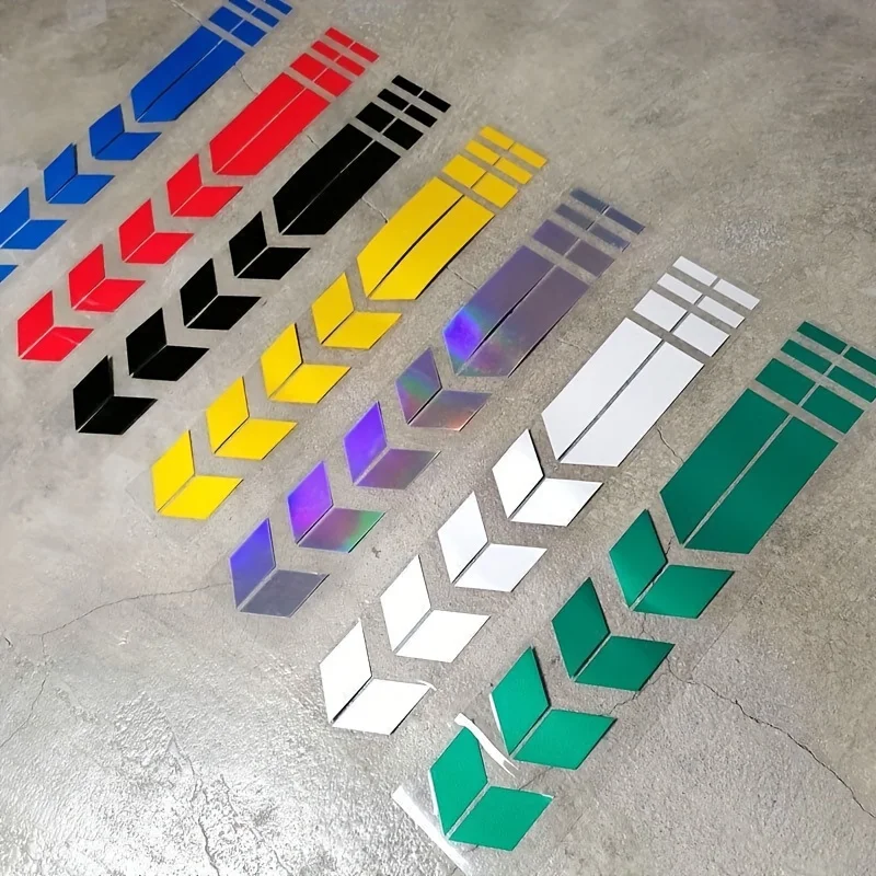 Reflective Motorcycle Mudguard Decals - Waterproof TPU, Creative Laser Inspired Design, Gradient Color, Durable Stickers for