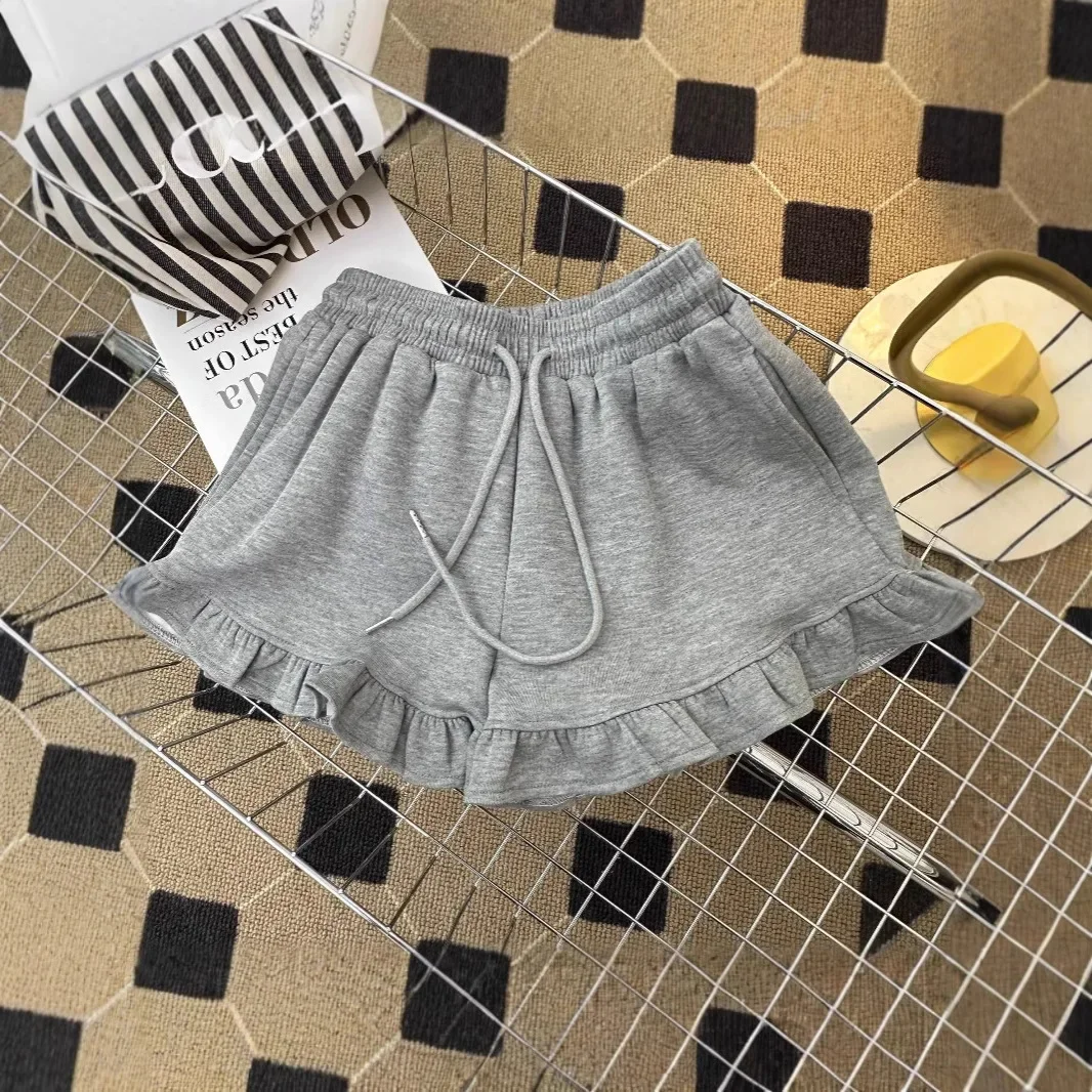 Pantalones cortos de algodón de cintura alta para mujer, ropa informal para el hogar, pantalones cortos de pierna ancha a la moda para exteriores, cómodos, holgados, deportivos