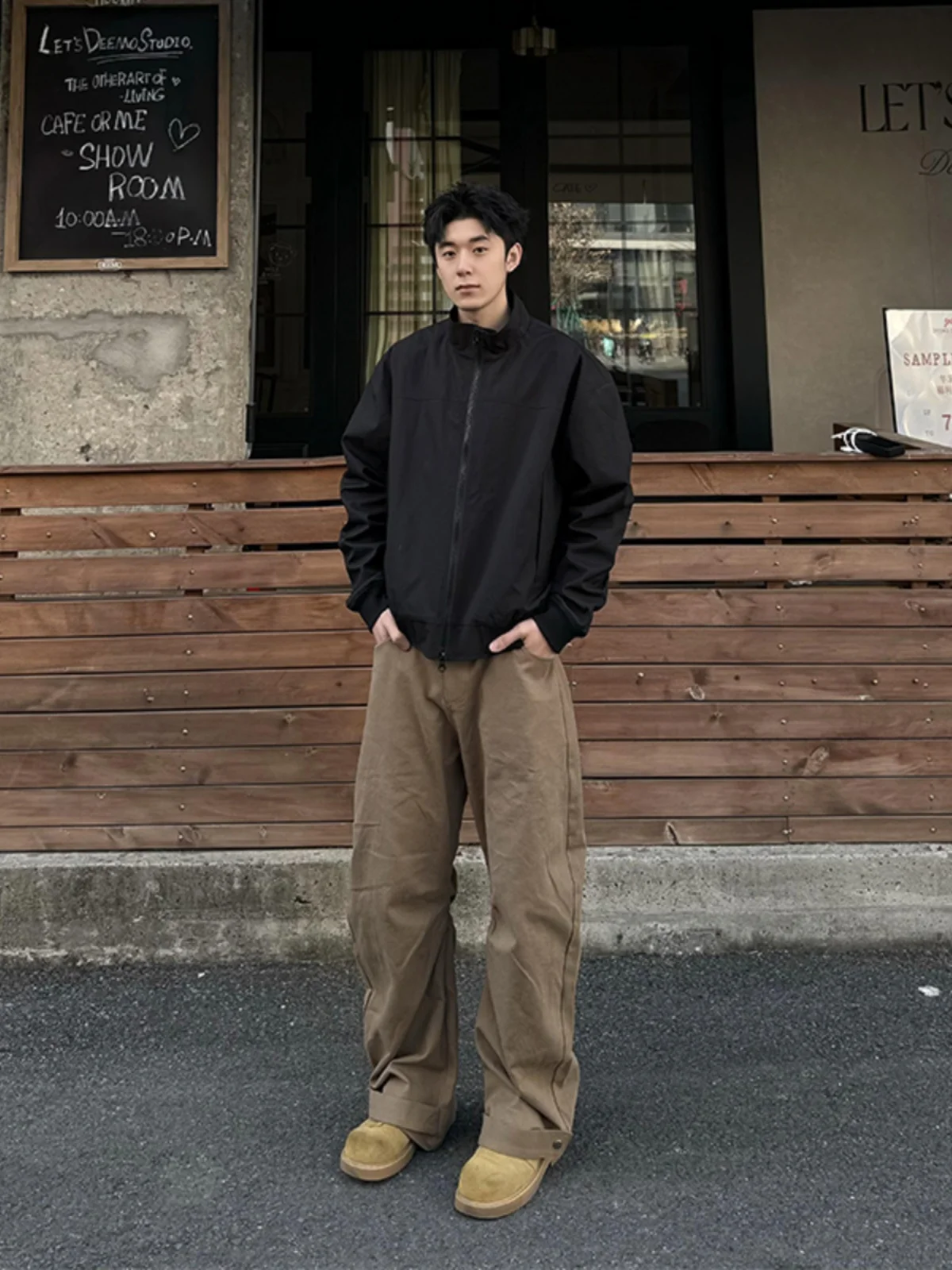 

Мужская куртка-бомбер Cleanfit для весны и осени, с воротником-стойкой, на флисовой подкладке, молодежная модная бейсбольная куртка