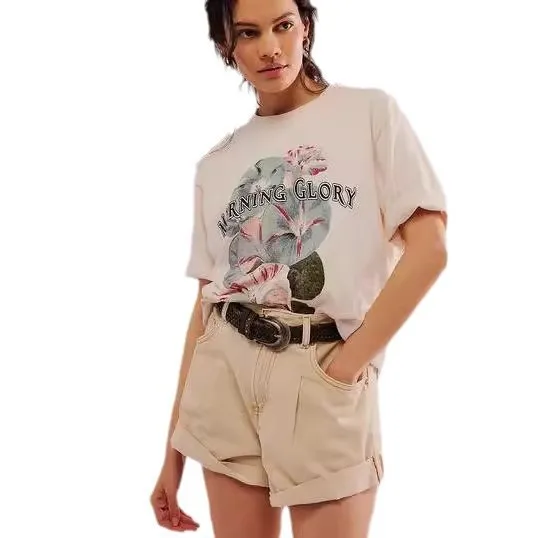 เสื้อผู้หญิงสไตล์เรโทร ลายดอกไม้ พิมพ์ลาย ทรงหลวม ใส่สบาย ผ้าโพลีเอสเตอร์ แขนยาว ทรงหลวม