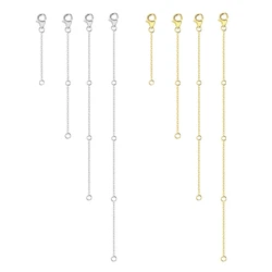 4Piece Pack Adjustable Chain Extender Set for Jewelry Making Gold/Silver Necklace and Bracelet Extension Chains Jewelry