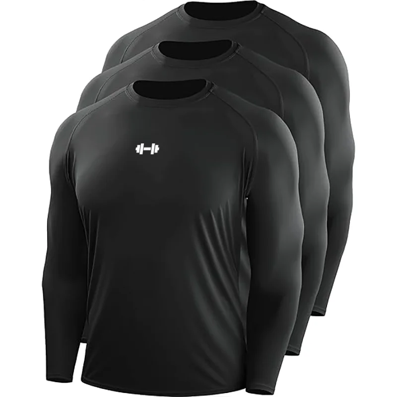 

1/3 Pack Mens Running T-shirt Compression Long Sleeves Sport Tees Gym Fitness Sweatshirt Male Jogging Tracksuit Athletic T Shirt