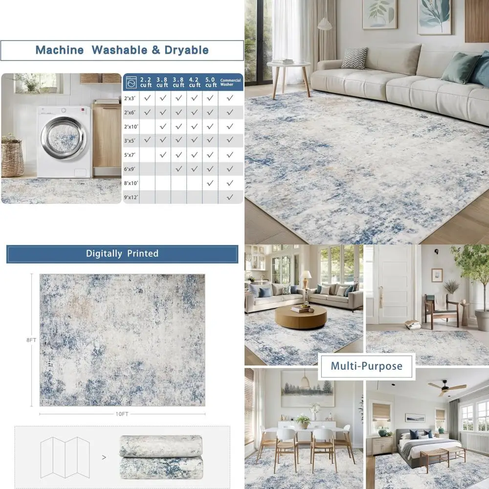 

Моющиеся ковры 8x10 для гостиной, современные абстрактные ковры для спальни, большие ковры, ультрамягкие ковры из искусственной шерсти в ретро-стиле для столовой