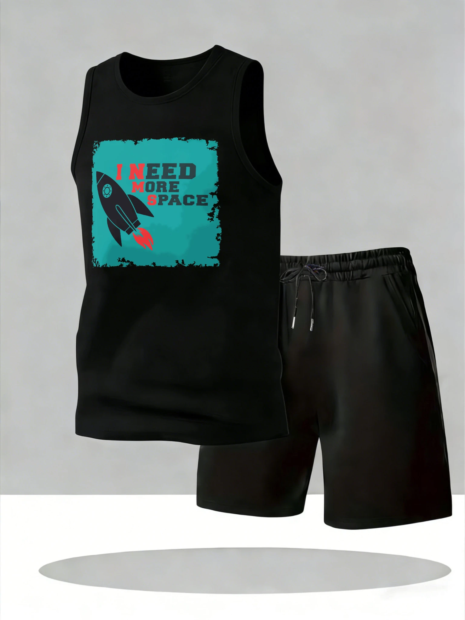 

Men's Tank Top Sets 2026 Summer Quick drying Breathable seaside men's tracksuit sports clothing set oversize beach crewneck