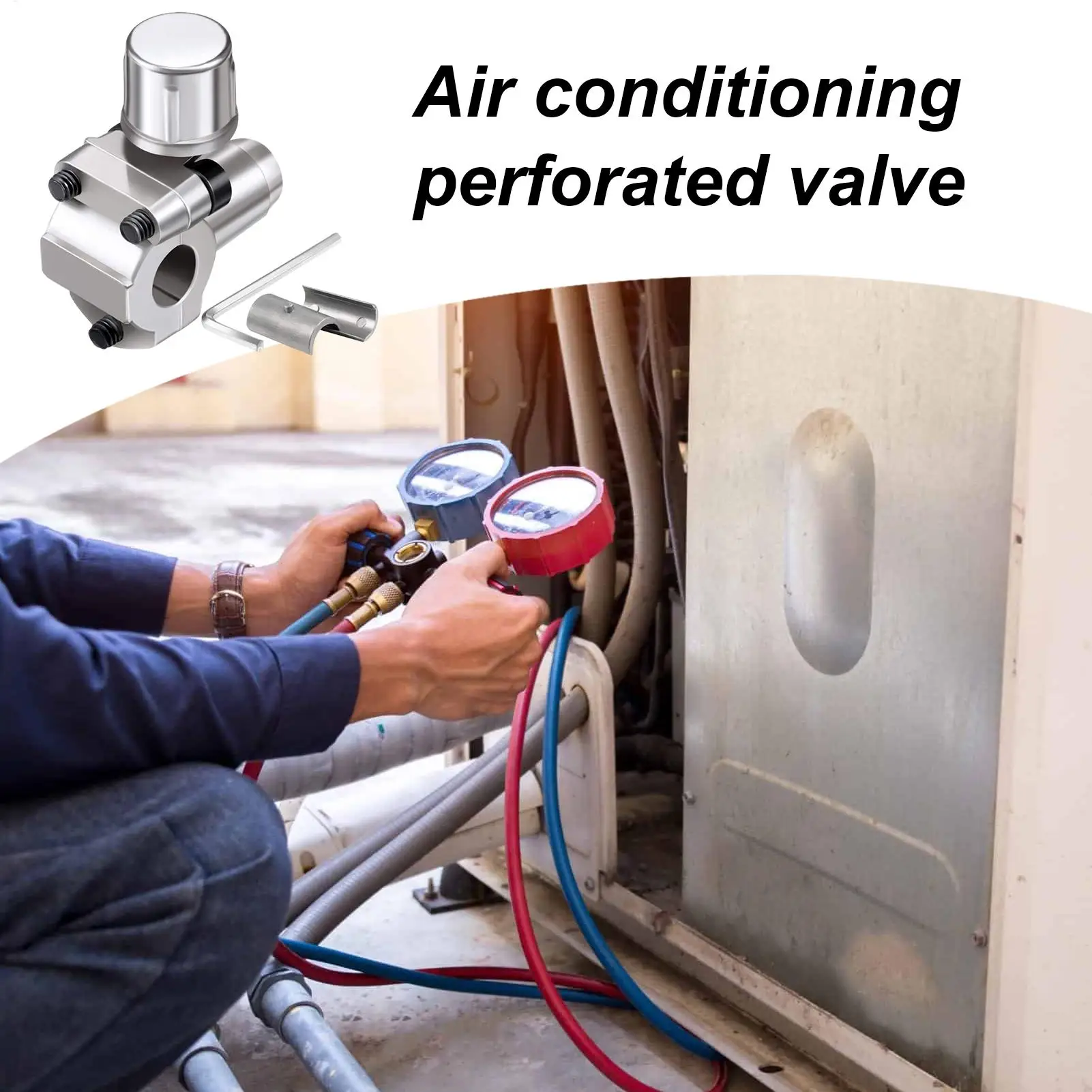 Piercing Valve For Refrigerator A/C Bullet Piercing Tap Valve Accessories Set For Plumbing Project HVAC Air Conditioners Fridge