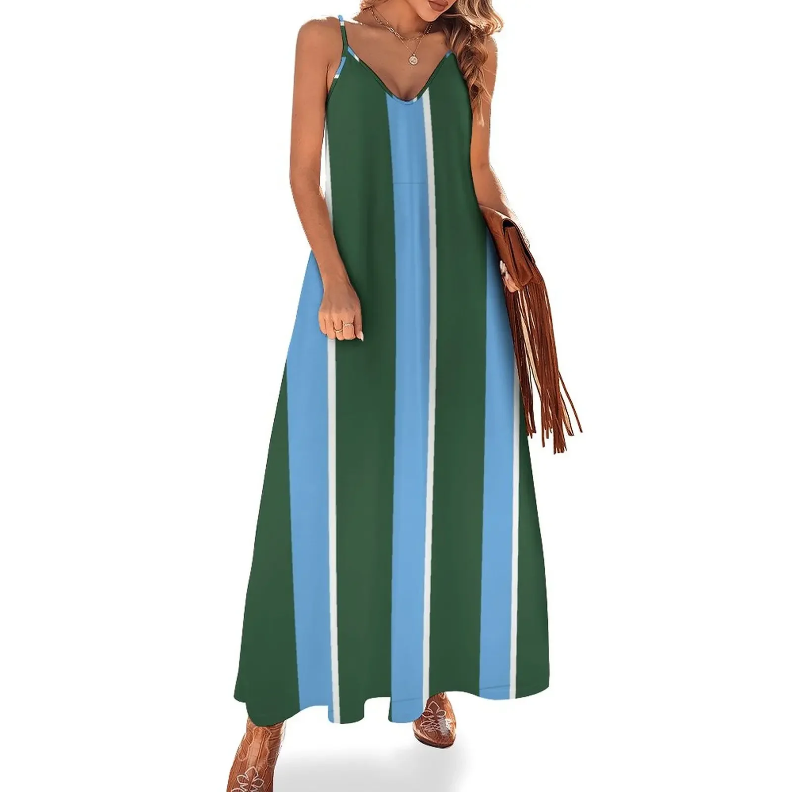 

Зеленое волнистое платье Repp с завязкой без рукавов, женское платье, летние платья для женщин 2024