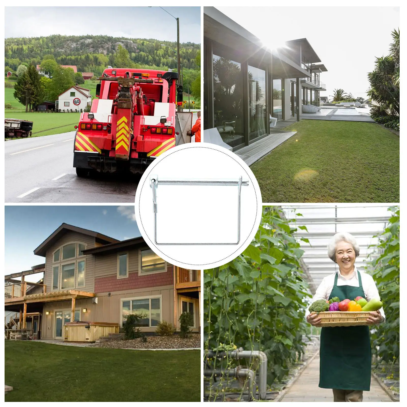 10Pcs Shaft Locking Hitch Pin Wire Lock Spring Steel Safety Coupler Pin for Trailer Farm Lawn Garden Positioning