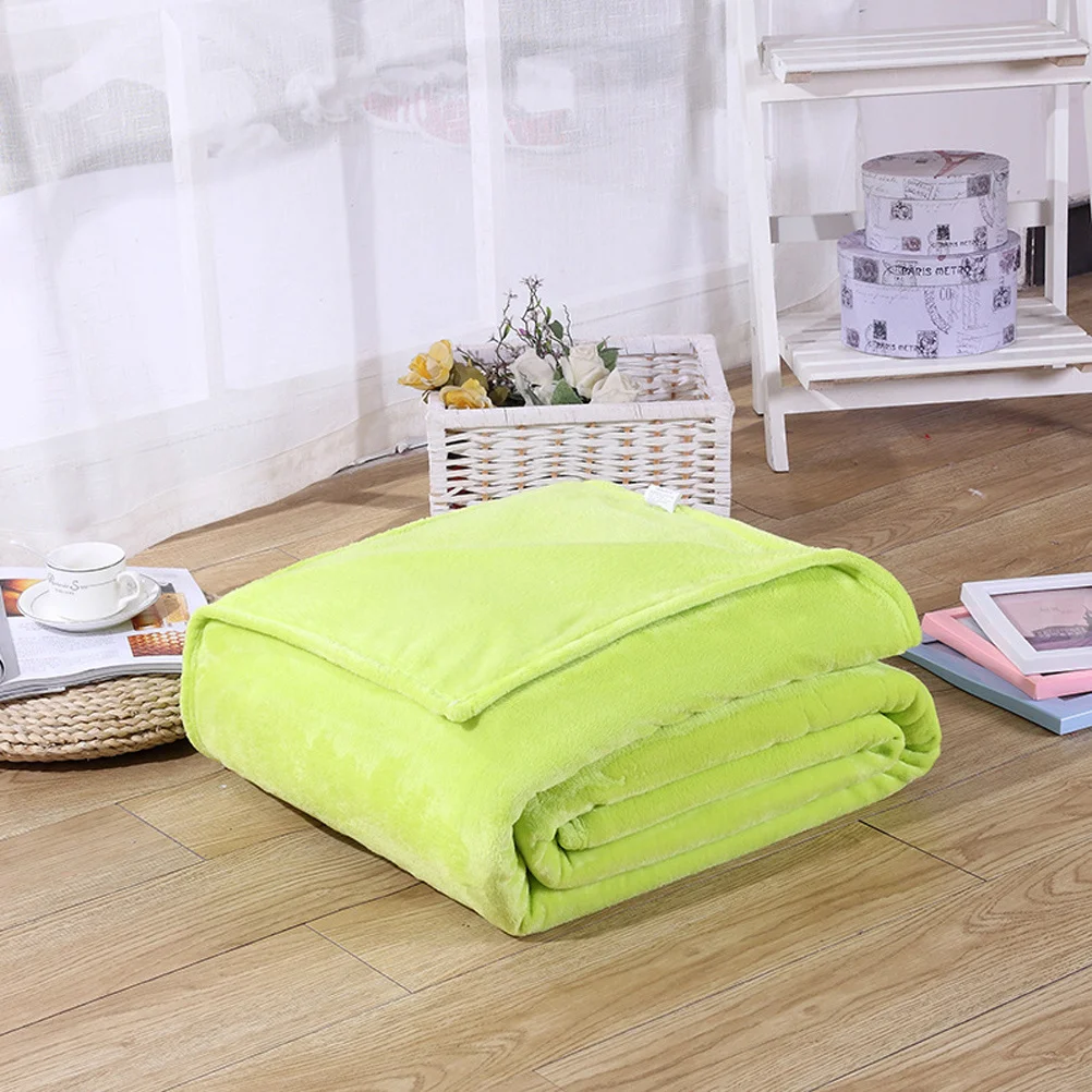 

Coral Fleece Blanket Warm Thick Lightweight 100x140cm Green Winter Camping Backpacking Home Use Flannel Fleece Blanket Bed