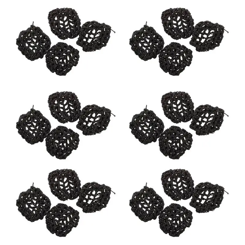 

NEW-Hotel Waitress Elastic Nylon Black Snood Net Ballet Bun Hair Covers Ornament 24 Pcs