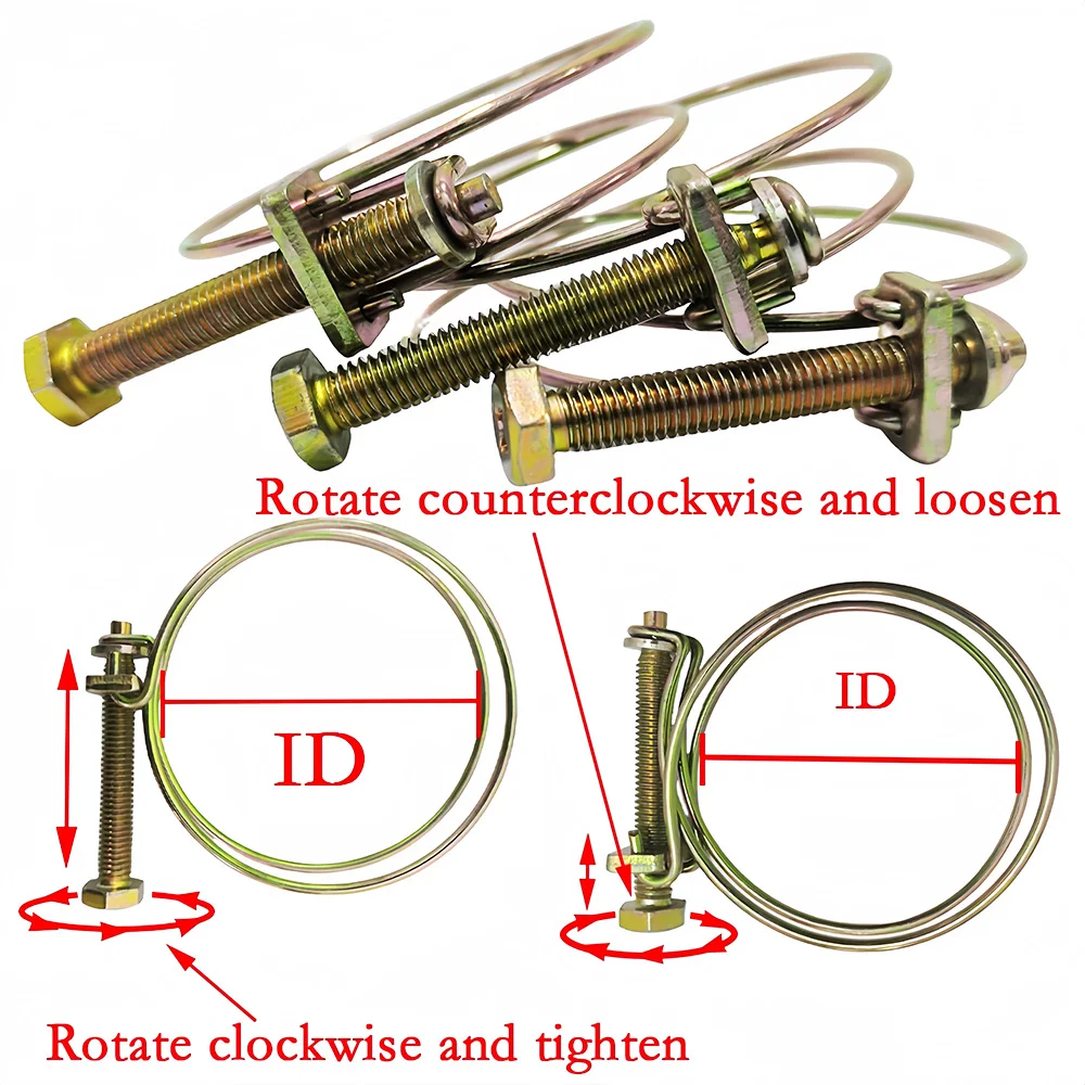 ダブルスチールワイヤースロートクランプ,パイプクランプ,ホース,水道管,頑丈なパイプに適しています