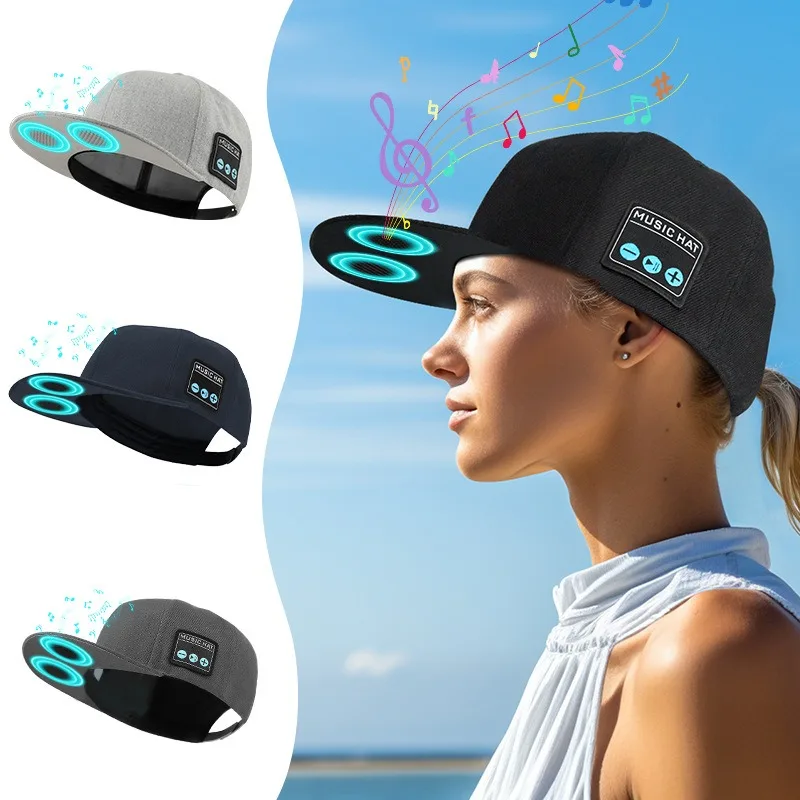 

Audio Hat Bluetooth 5.4 dual speaker stereo outdoor sports Bluetooth music Cap