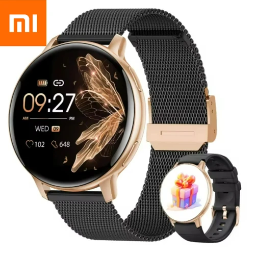Imagen 2 del producto Reloj inteligente Xiaomi Call para mujer, relojes de acero con esfera personalizada, rastreador de actividad/deporte para hombre, reloj inteligente con ritmo cardíaco para Android