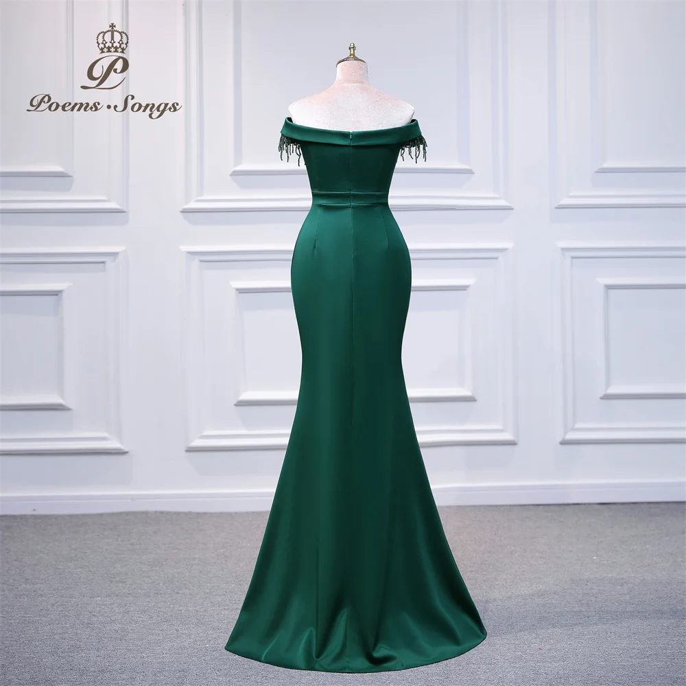 Vestido de noche verde para mujer, traje elegante para fiesta de boda, 2022