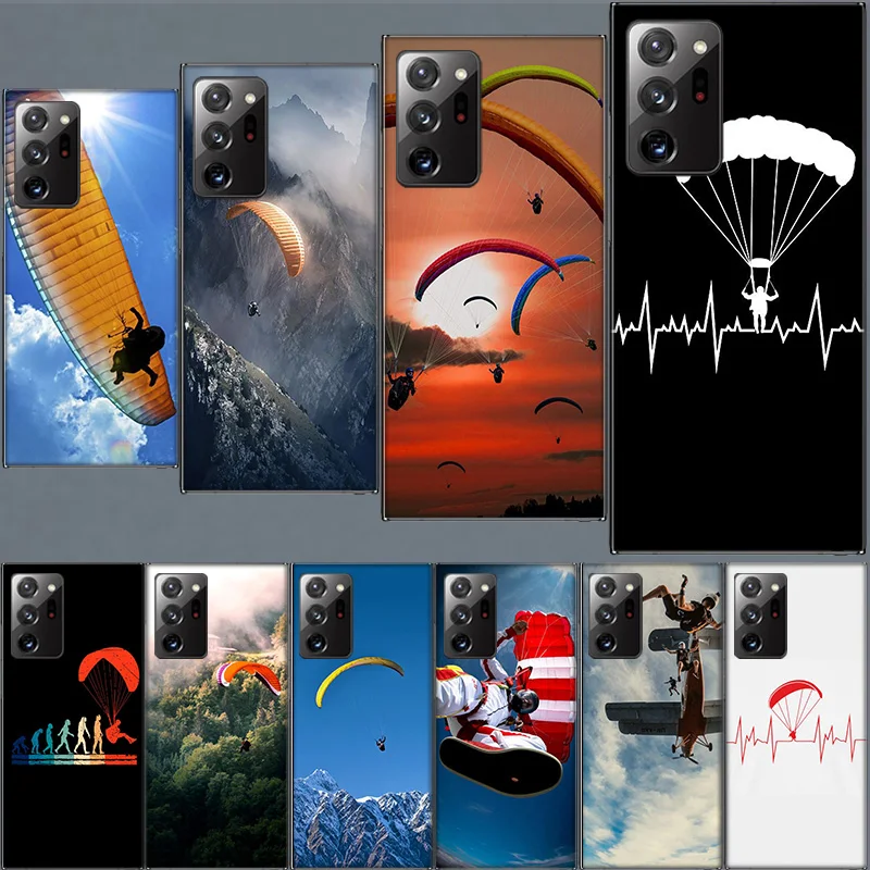 Extreme Adventure Parachuting Case for Samsung S24 FE S25 Ultra A05S A55 A35 A25 A15 Galaxy Note 20 Ultra 10 Lite 9 8 M30S M52 M