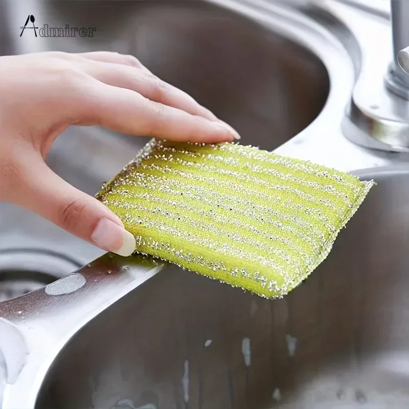 4pcs Kitchen Dishwashing Sponge Household Double-sided Cleaning Sponge Wipe Scouring Pad Cleaning Supplies Cleaning Tool