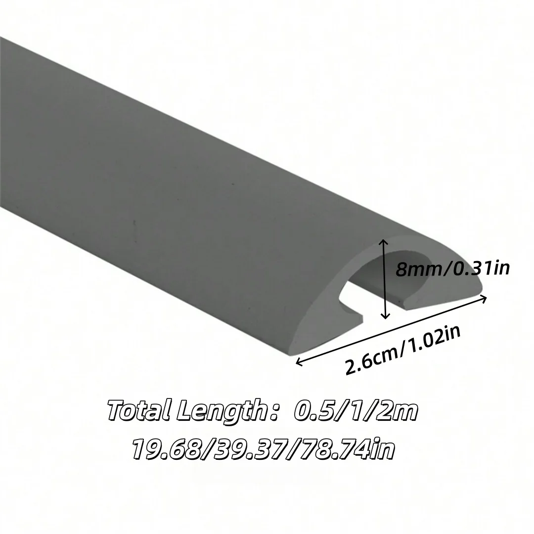 1pc 0.5/1/2m PVC curved wire groove, bendable and suitable for cutting in living rooms/bedrooms
