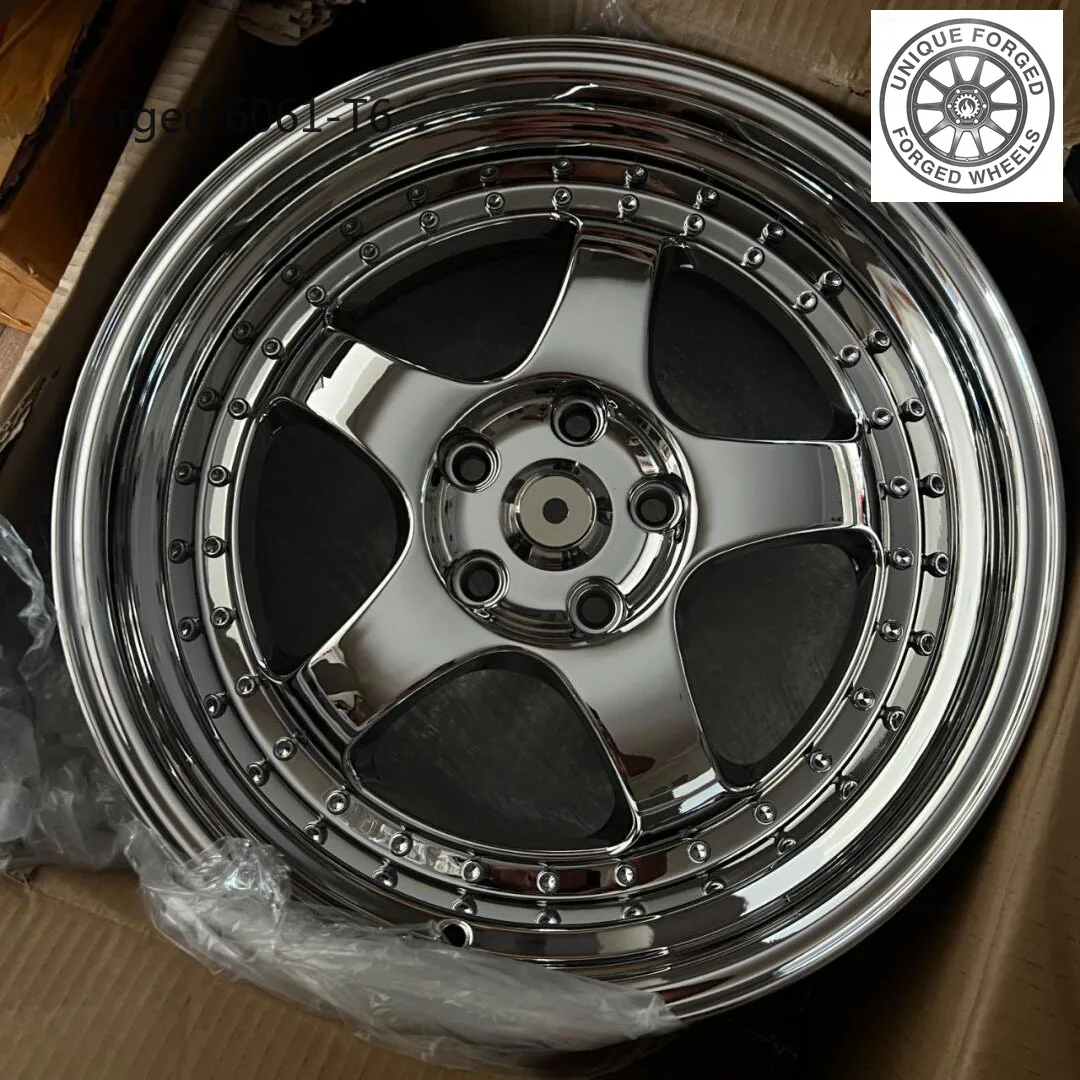 

2026 New Chrome 5 Spoke Deep Concave Wheel Rims 5x100 5x112 5x114.3 5x120 5x130 Performance Alloy Rims